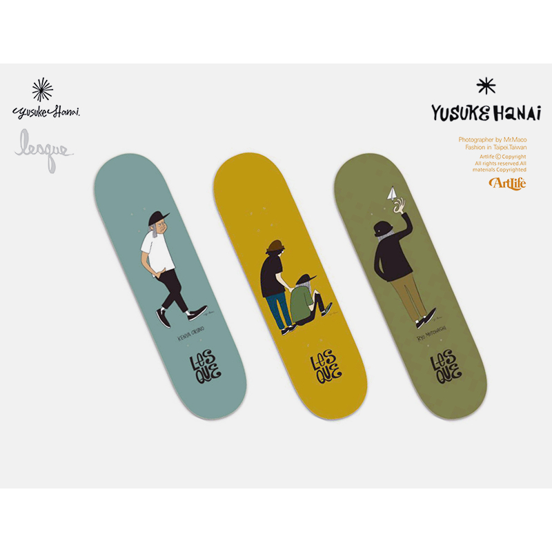 Artlife @ LESQUE Yusuke Hanai 花井祐介 コラボデッキ 滑板 限定收藏品 全3色セット