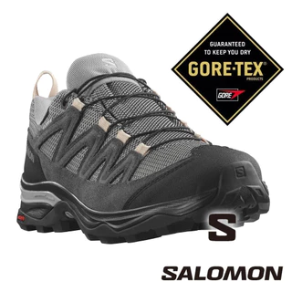 【SALOMON 法國】女X WARD LTR GTX低筒登山鞋『海鷗灰/黑/黑』471824