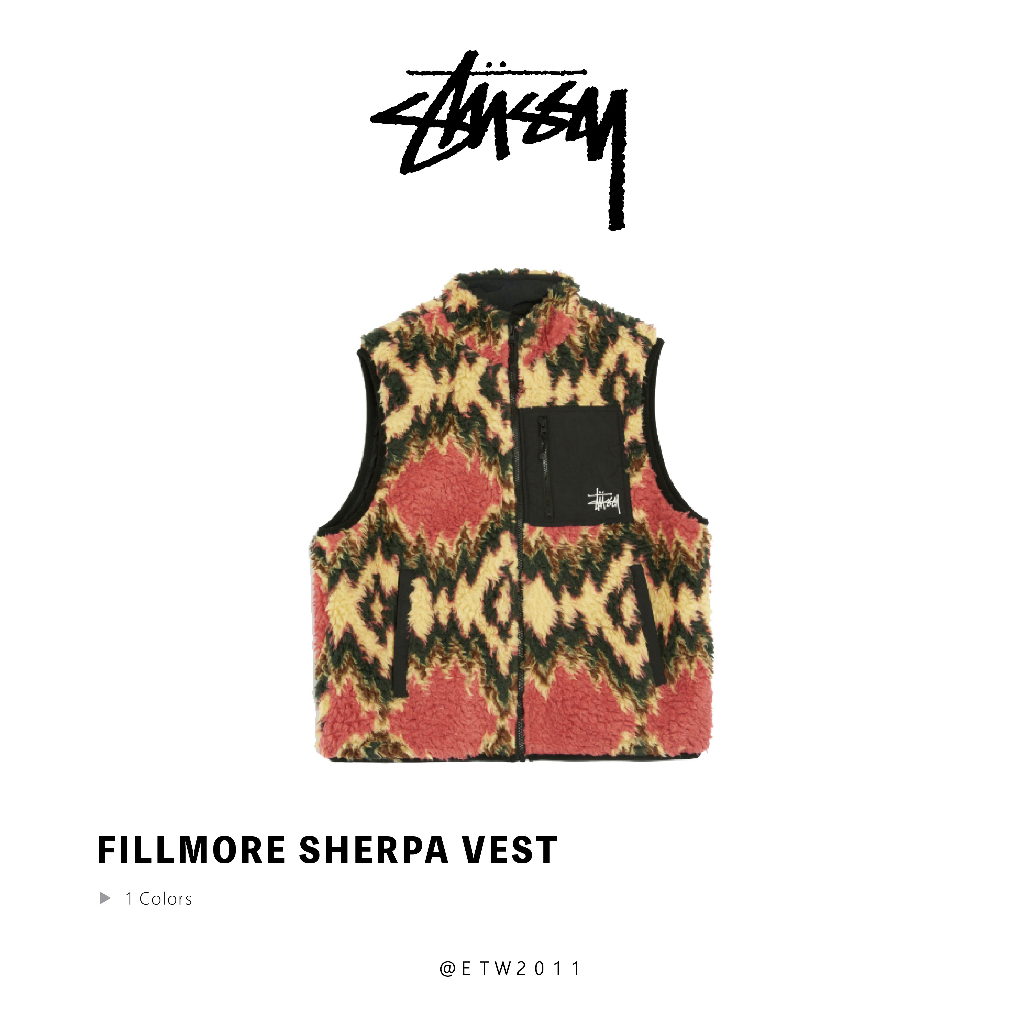 ETW 【台中店】STUSSY FILLMORE SHERPA VEST 民族風毛料鋪