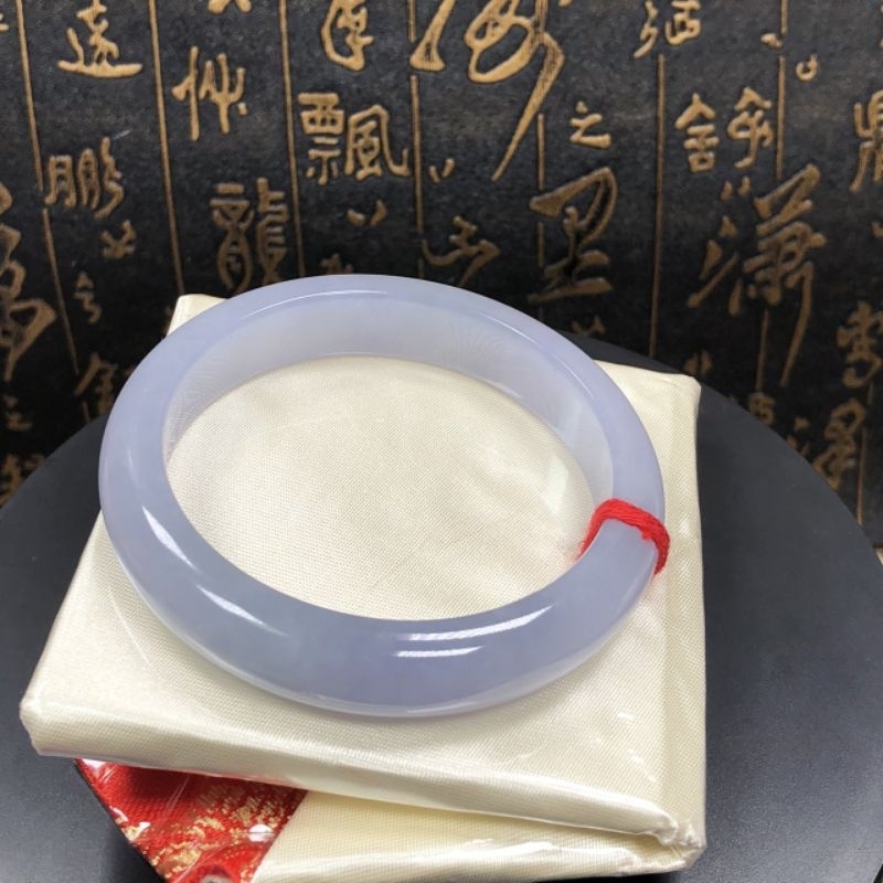 天然翡翠附台灣證書收藏級冰種藍紫春帶彩18.5圍天然緬甸玉A貨