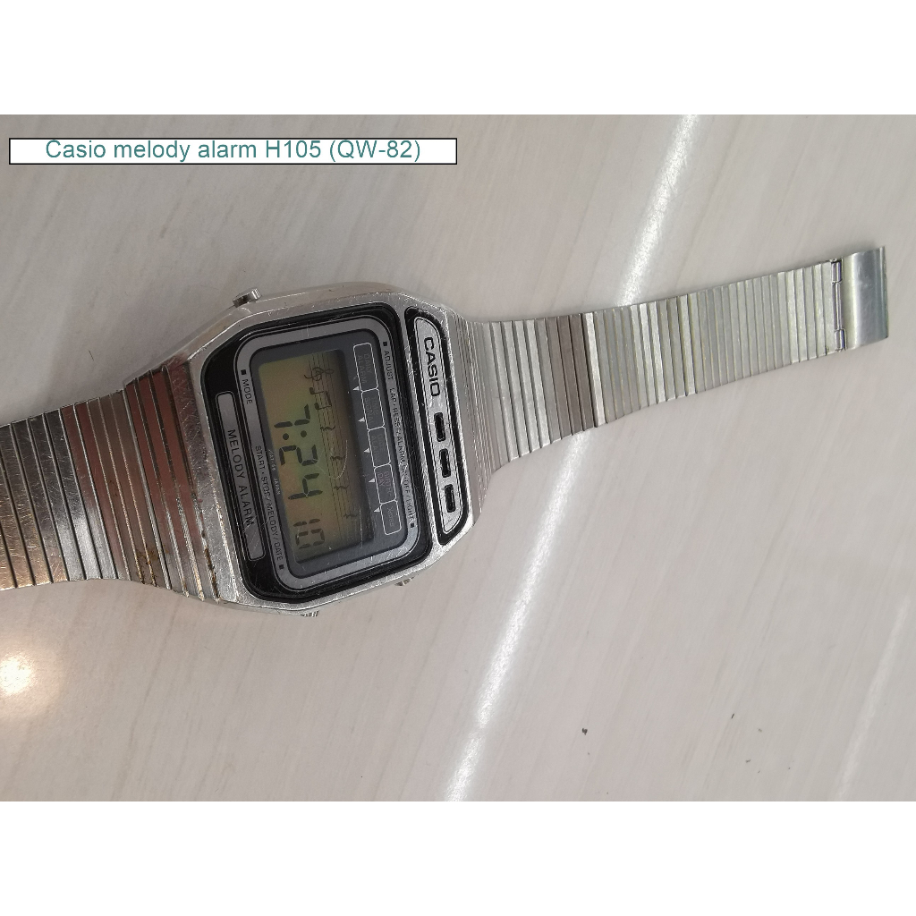 卡西歐控】稀有80'年代機種Casio melody alarm H105 (QW-82)二手