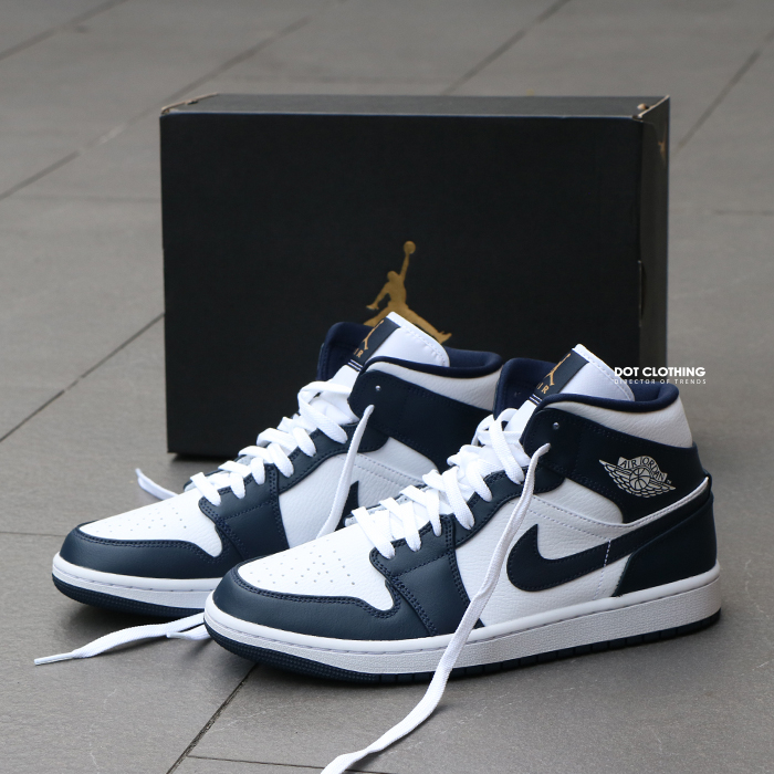 Nike Air Jordan 1 MID Obsidian 黑曜石深藍金標554724-174 喬丹DOT聚