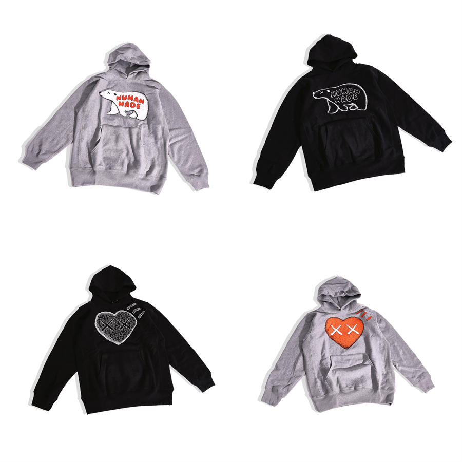 全新限量免運KAWS x Human Made Pizza Hoodie 聯名XX愛心北極熊男女