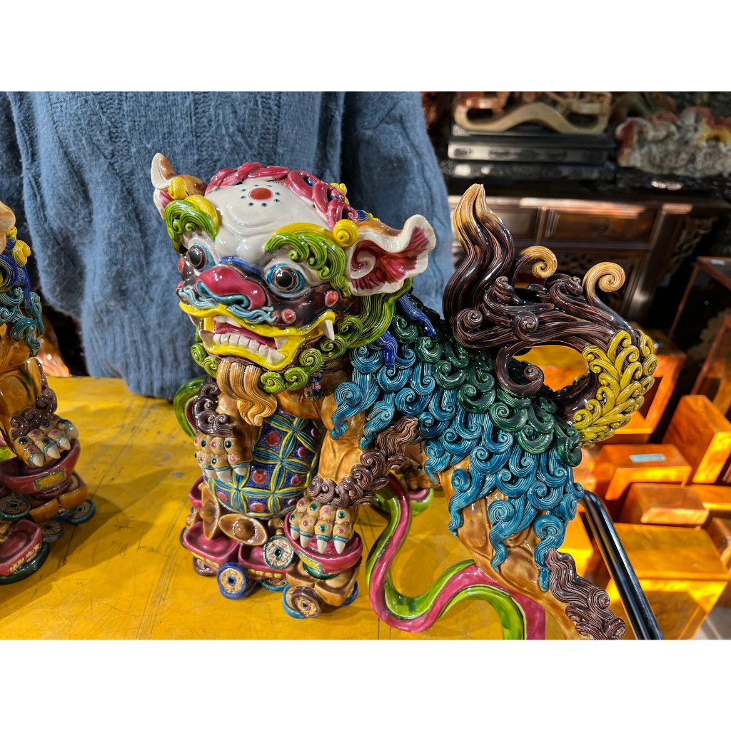 台湾 交趾焼 双獅(林 智信 作)｜Yahoo!フリマ（旧PayPayフリマ）