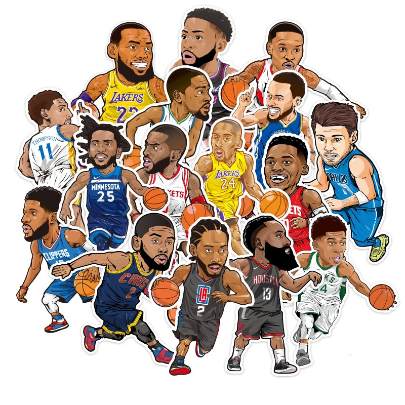 (一套)NBA球星防水貼紙 筆電、手機、行李箱、安全帽潮流貼紙 | 蝦皮購物