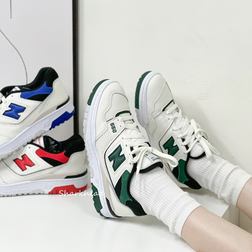 【Sharkhead】現貨 New Balance 550 奶油色 綠 紅色 皮革 網布 寶藍 深綠 BB550VTC