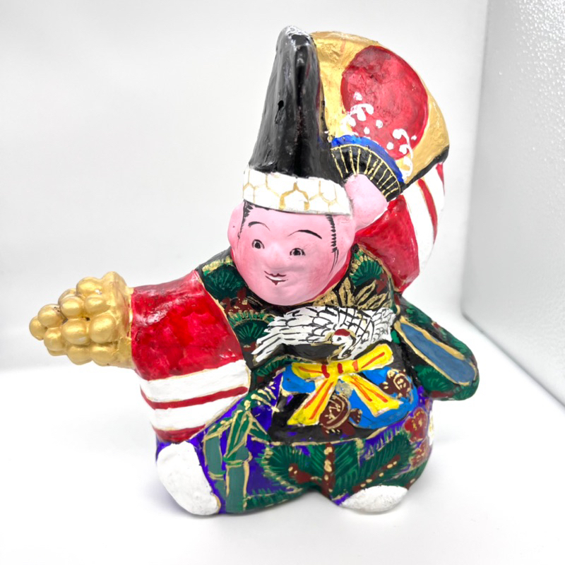 日本中野土人形歌舞伎三番叟奈良久雄手工製日本傳統工藝品民藝品置物
