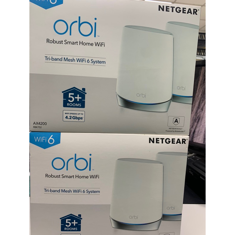 NETGEAR Orbi RBK752 AX4200 三頻 WiFi 6 Mesh 延伸系統 透天用👍路由器+衛星延伸器 | 蝦皮購物