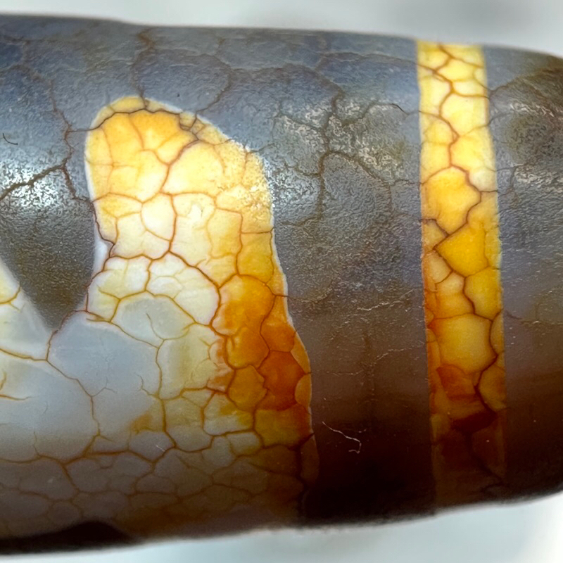 西藏回流真品老天珠觀音大士觀世音稀有圖騰頂級火供觀音藍沁通體玉化