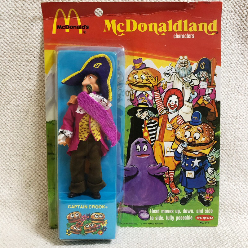 1976 麥當勞 Remco 克魯克船長 Captain Crook Mcdonaldland 6寸 人物吊卡 未拆封 蝦皮購物