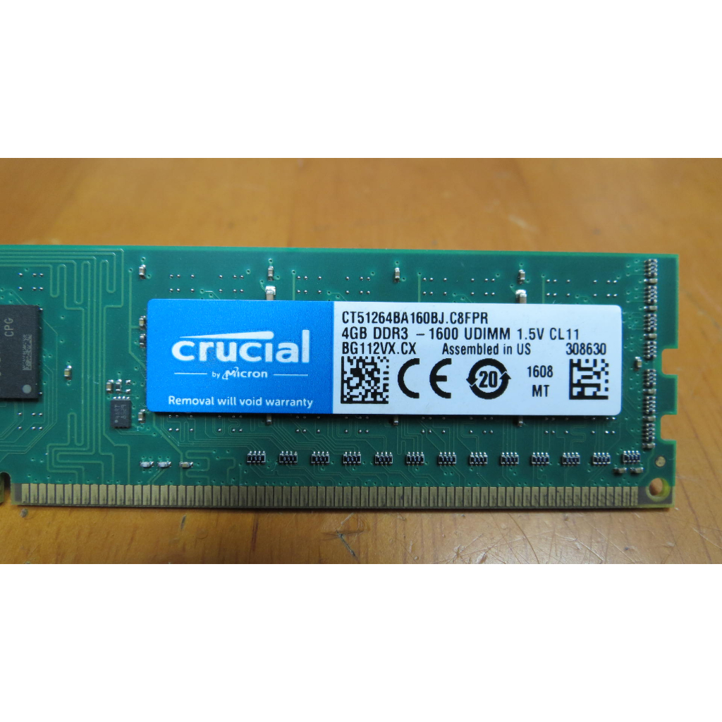 Crucial 美光CT51264BA160BJ.C8FER 4GB DDR3-1600桌上型(單面)記憶體 | 蝦皮購物