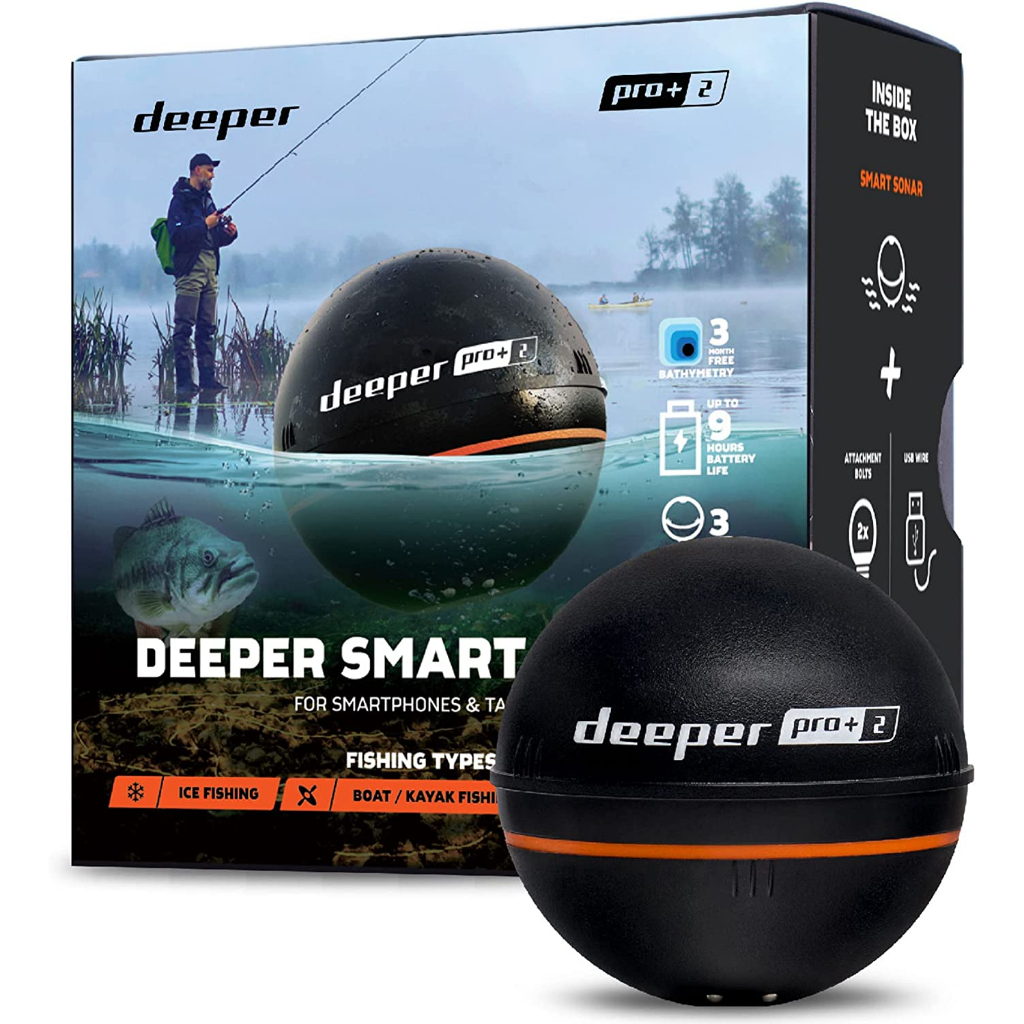 預購】Deeper Pro+2二代/Pro+/Pro專業昇級版GPS智慧型魚群探測器IOS