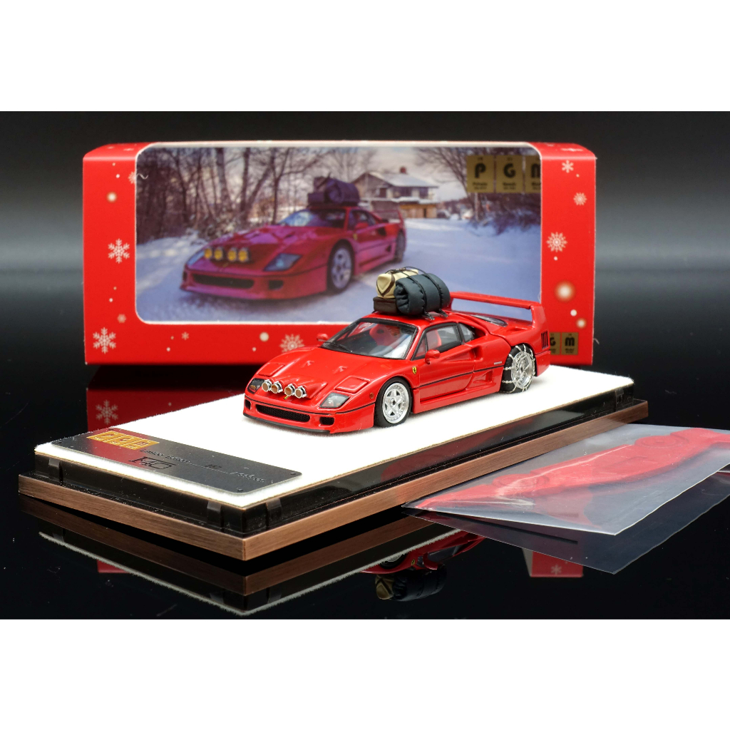 M.A.S.H】現貨特價PGM 1/64 Ferrari F40 全合金可開雪地聖誕紀念