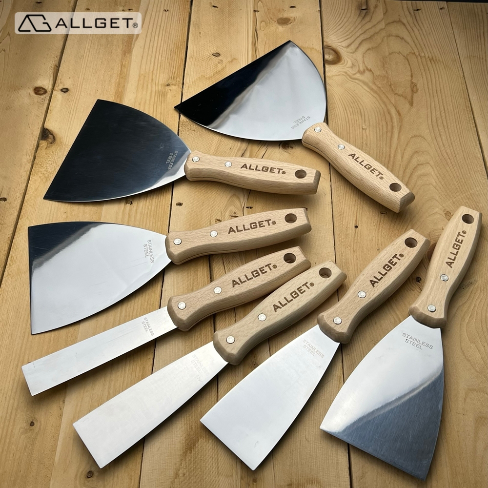 【ALLGET】超彈性不鏽鋼刮刀 油漆刮刀 油灰軟刀 漆刀 刮漆 批土 鏟壁癌 除殘膠 不鏽鋼刮刀 木柄刮刀 尺寸齊全 | 蝦皮購物