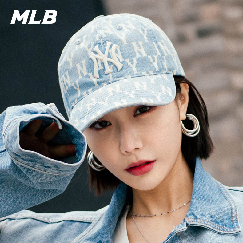 MLB Monogram Denim Ball Cap NY (BLUE) 32CPDM111-50U