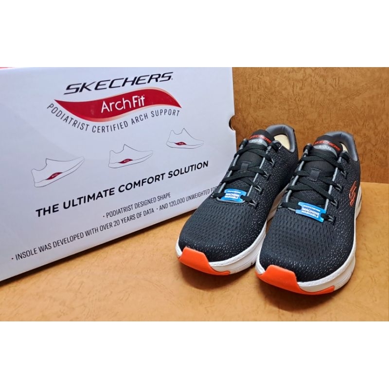 Pair SKECHERS 男休閒走路鞋 232601/BKOR 輕量 足弓支撐 Arch Fit 避震好穿 黑色 | 蝦皮購物