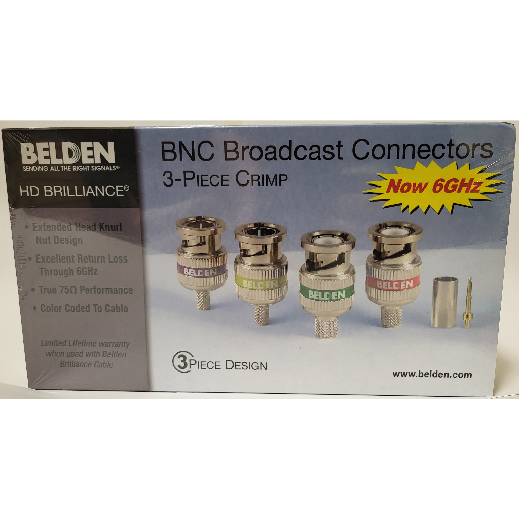 台灣現貨 全新 Belden原廠 RG6 3件式 BNC接頭 6G-SDI(出清) | 蝦皮購物