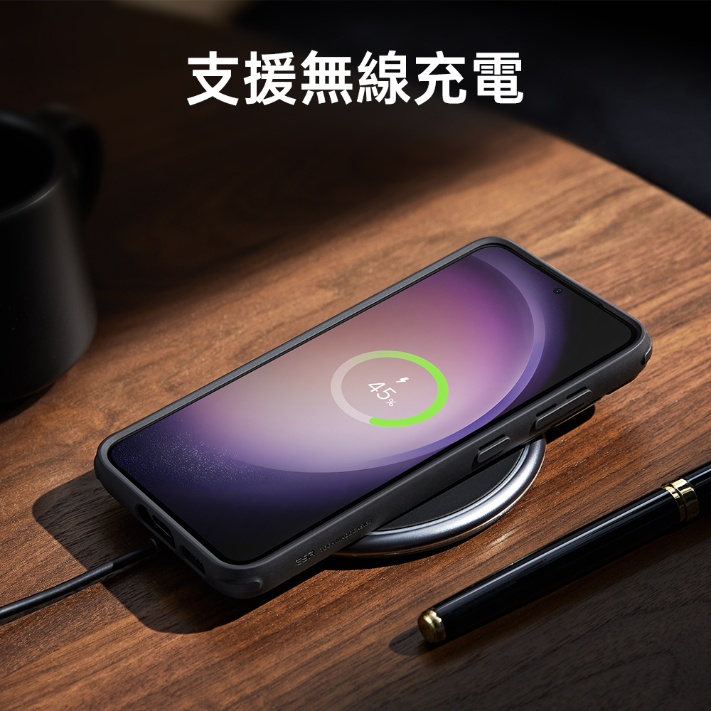 ESR 億色 巧匯系列 Galaxy S23 Plus 6.6 吋 (2023) 鏡頭支架款手機殼, 黑邊半透黑