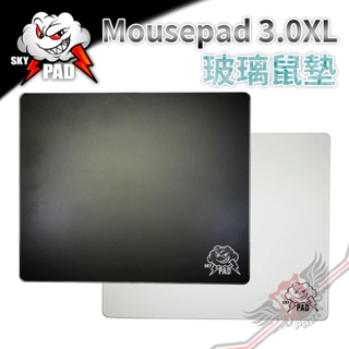 SKYPAD 玻璃鼠墊 3.0 XL 黑色 白色 雲朵圖案 PCPARTY