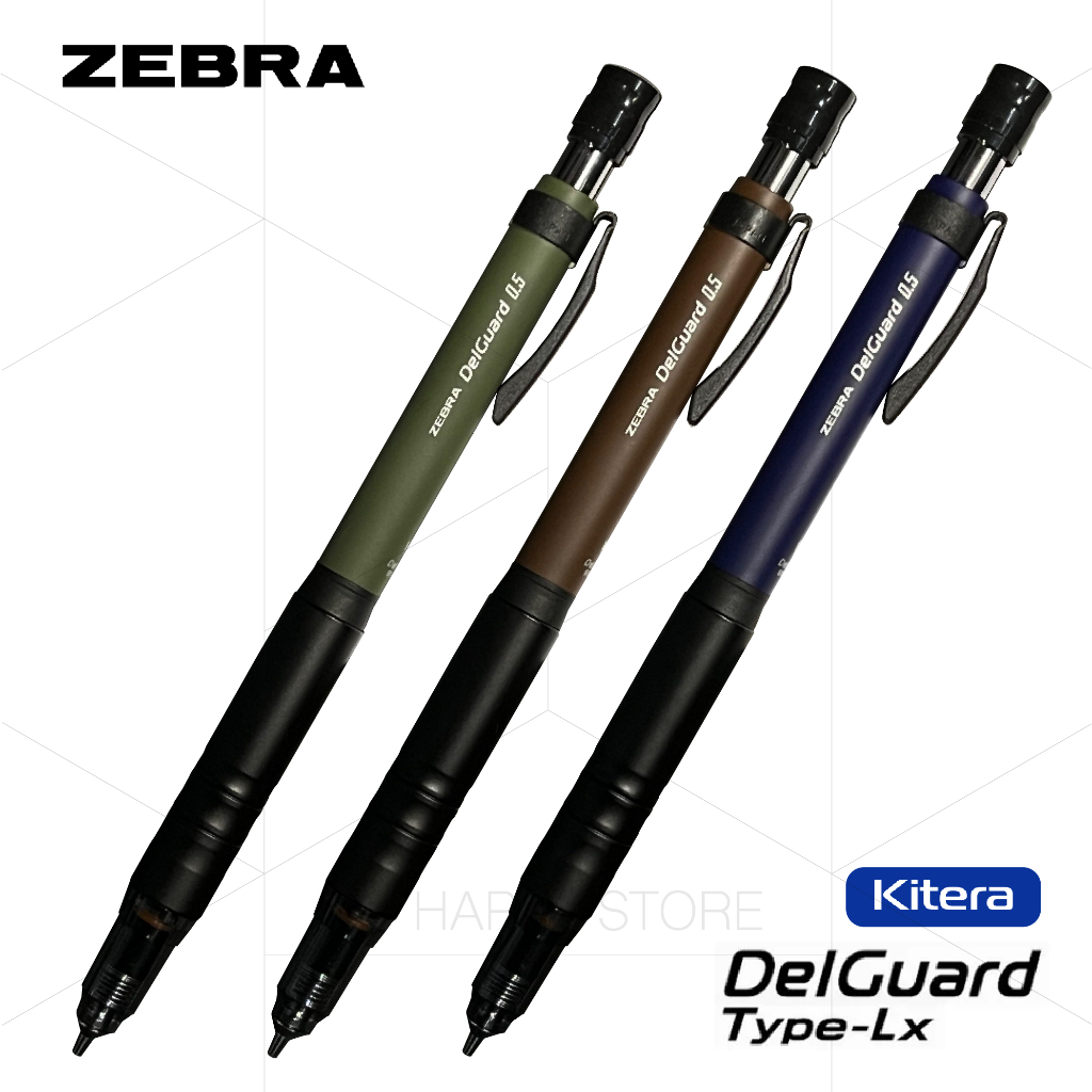 Portemine Zebra Delguard LX - 0,5 Mm, Corps Noir, Résistant à La Casse