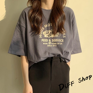 【DIFF】韓版寬鬆印花短袖上衣 短袖t恤 女裝 顯瘦上衣 衣服 寬鬆上衣 【T502】