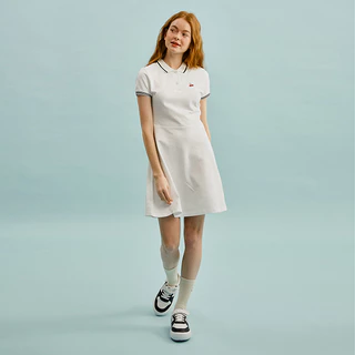 [KIRSH] 小櫻桃POLO領連身洋裝 (白色)