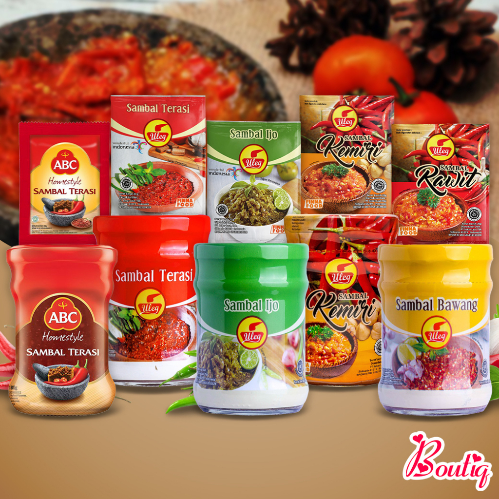 Sambel 立ちのぼり Uleg、Coffee, Nutrisari、Nasi Uduk