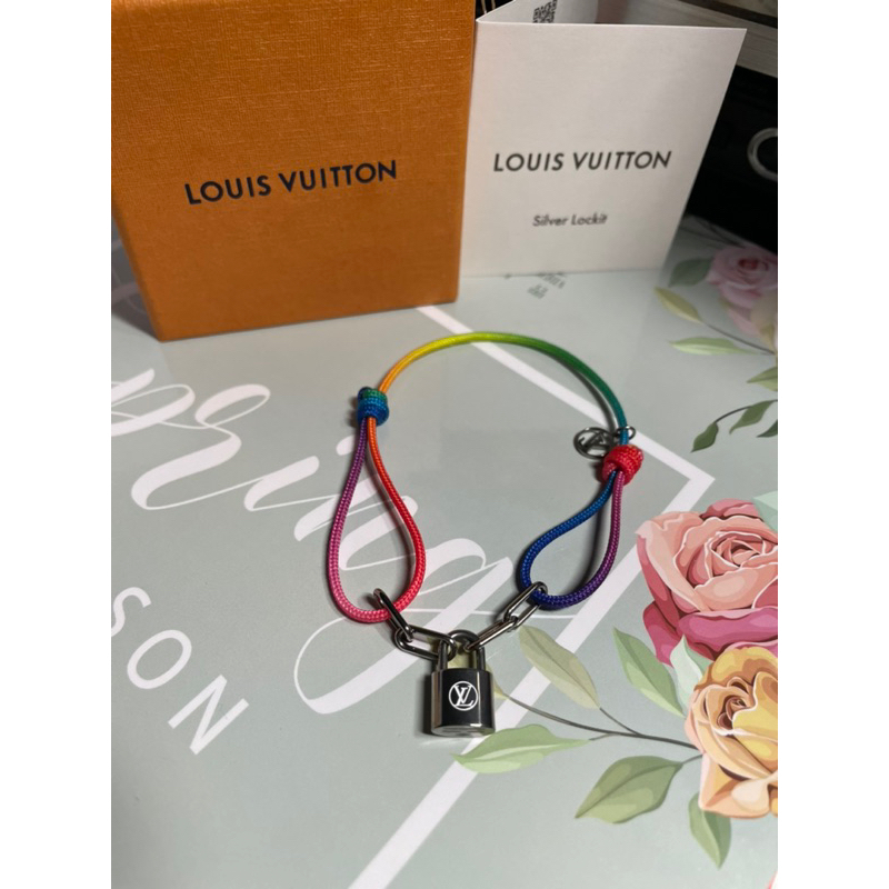 Lv 限量鈦金屬彩色手鏈手繩/公益手環近五折Silver Lockit X Virgil Abloh | 蝦皮購物