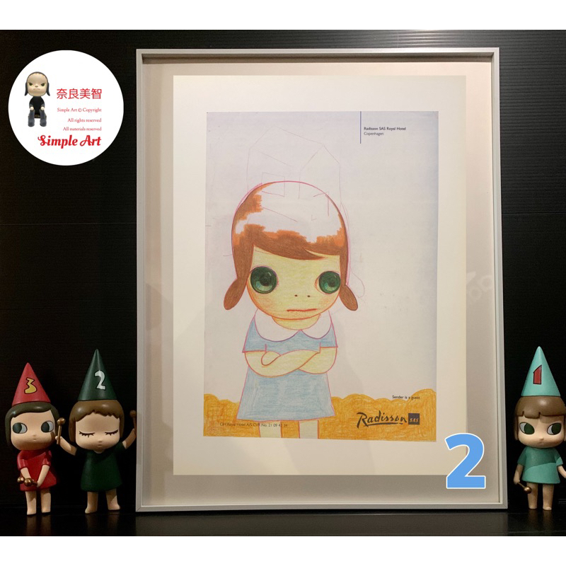 奈良美智絕版海報❤️ 正版絕版👍橫濱三年展原寸「含框」海報橫濱物語