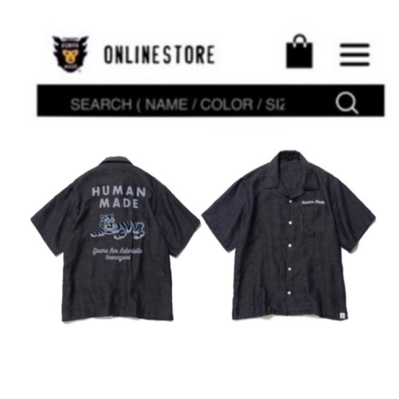 🇯🇵 2022SS HUMAN MADE CHAMBRAY GAUZE ALOHA SHIRT 老虎短袖襯衫正品