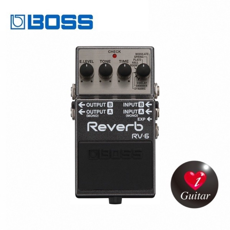 iGuitar】 BOSS RV-6 數位殘響效果器【Digital Reverb單踏效果器】預購