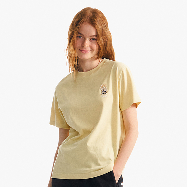 KIRSH] WITTY BUNNY WAPPEN T-SHIRT (YELLOW) | 蝦皮購物