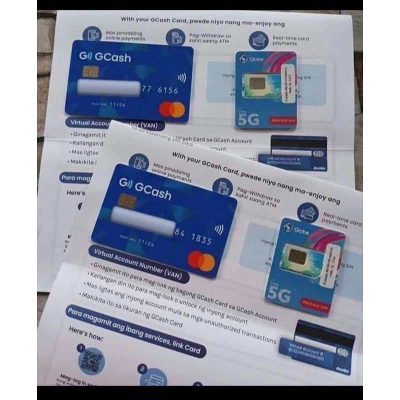 gcash master card or visa card with sim(2028 expiration) | 蝦皮購物