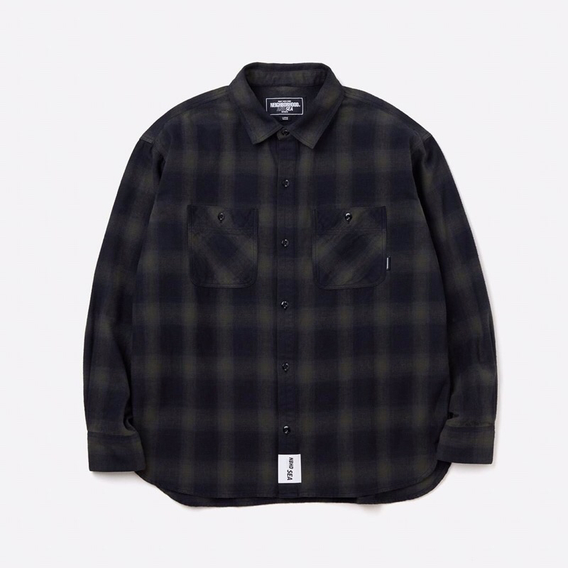 23SS NEIGHBORHOOD X WIND AND SEA . OMBRE CHECK SHIRT LS 全新正品