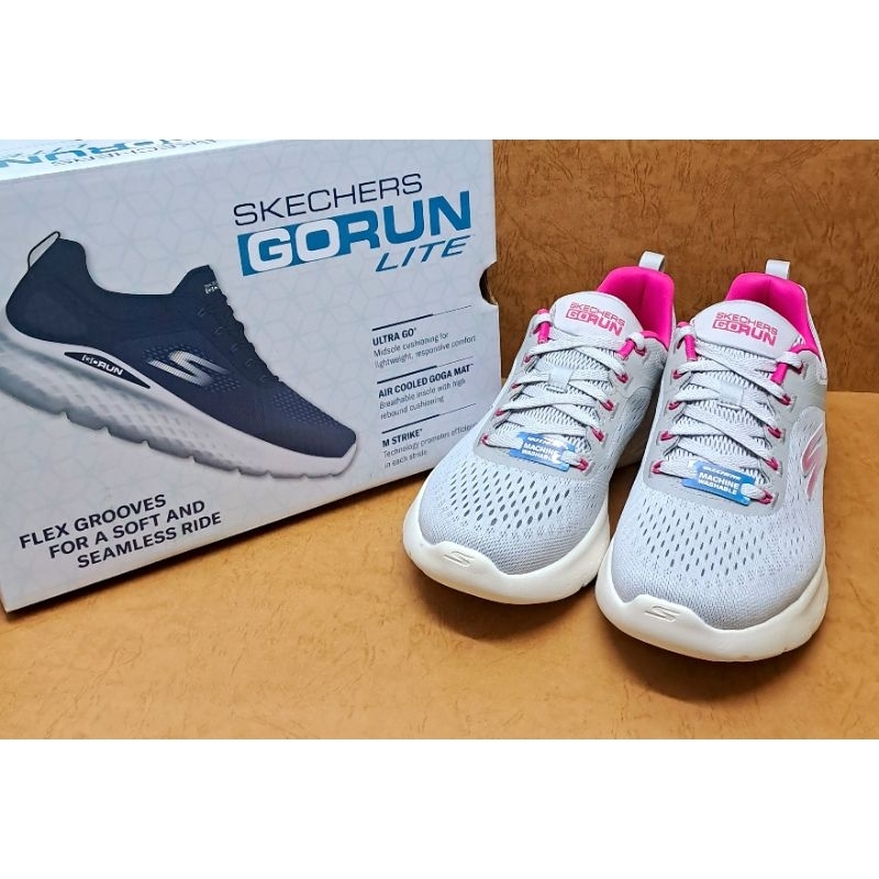 Pair SKECHERS GO RUN LITE 女鞋 慢跑鞋 129423/GYPK 輕量避震 GOGA MAT | 蝦皮購物