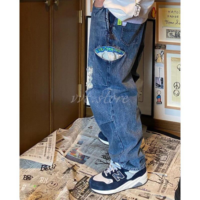 BEAMS JAPAN X SSZ 23SS DAMAGE CUT DENIM 水洗破壞長褲牛仔褲休閒褲