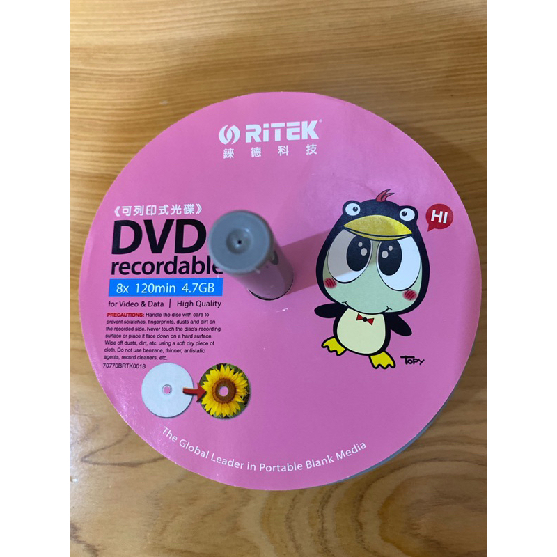 ～單片售～RiTEK 錸德科技8x120分鐘4.7G DVD-R 空白光碟片 | 蝦皮購物
