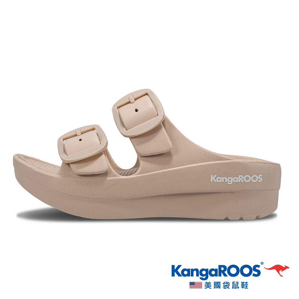 【KangaROOS 美國袋鼠鞋】女鞋 RIO Q彈 防水 休閒拖鞋 (奶茶-KW31641) | 蝦皮購物