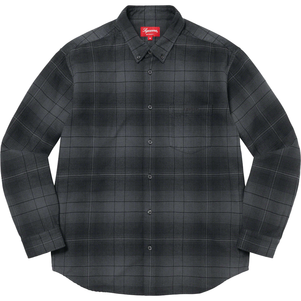 Supreme Shadow Plaid Flannel Zip Up Shirt (SS24) Black Men's - SS24 - US