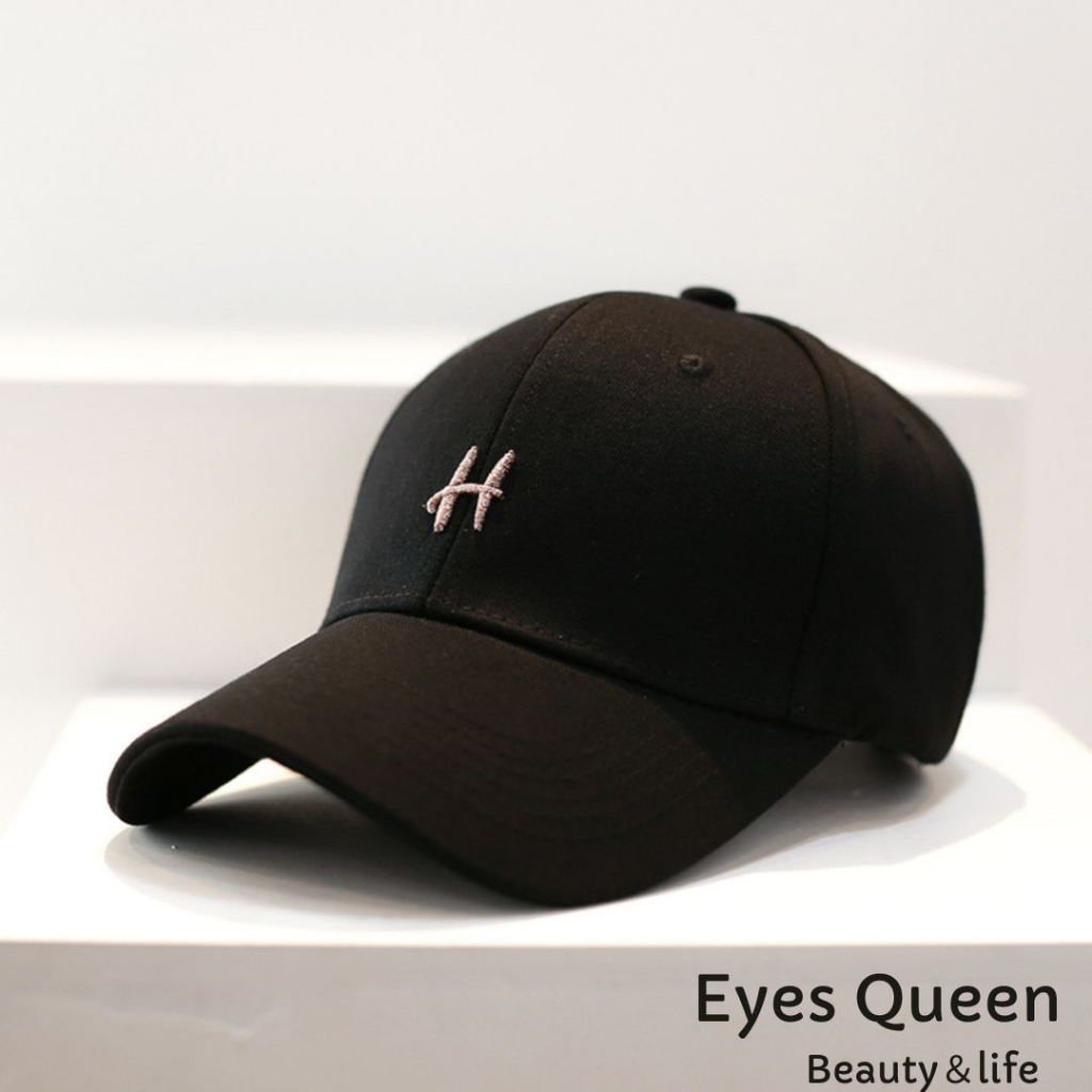 Eyes Queen】 現貨硬頂棒球帽H字母英文刺繡棒球帽遮陽帽棒球帽帽子立體H字棒球帽鴨舌帽帽子女| 蝦皮購物
