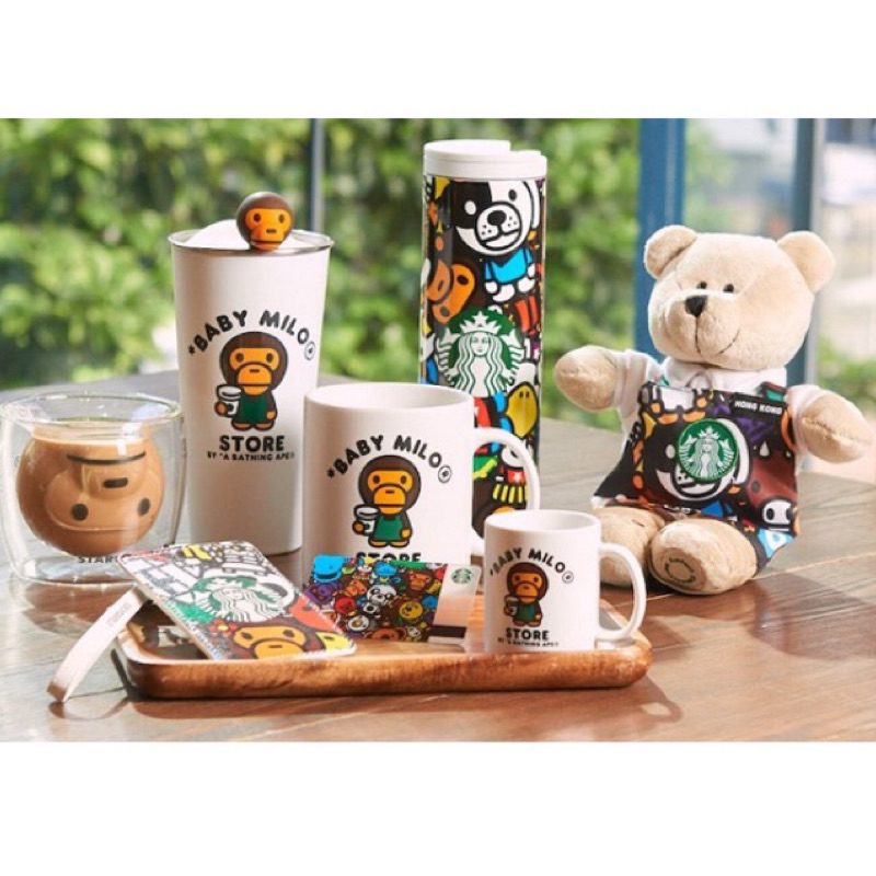 全新現貨BAPE BABY MILO X STARBUCKS 香港星巴克聯名商品| 蝦皮購物