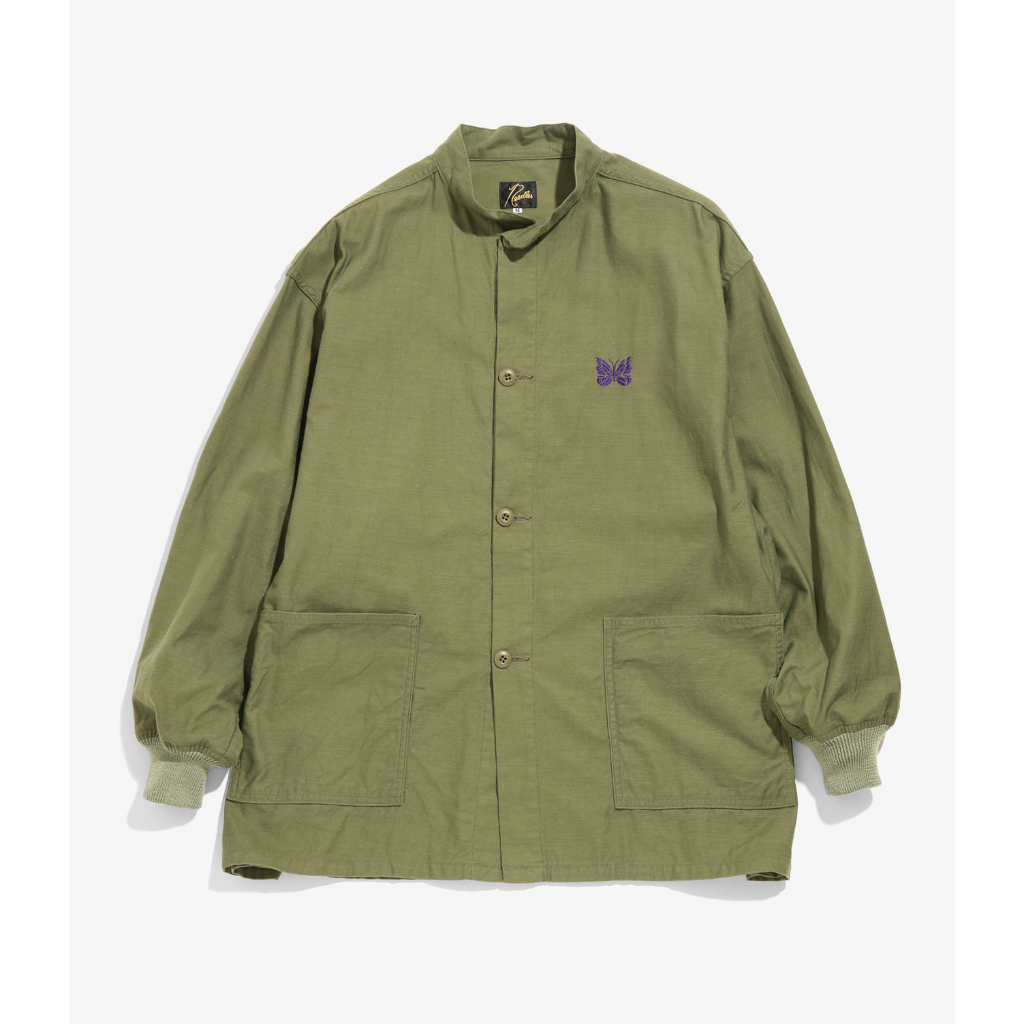 【Hills】NEEDLES S.C. ARMY SHIRT - BACK SATEEN 軍綠 襯衫 外套 立領 棉麻