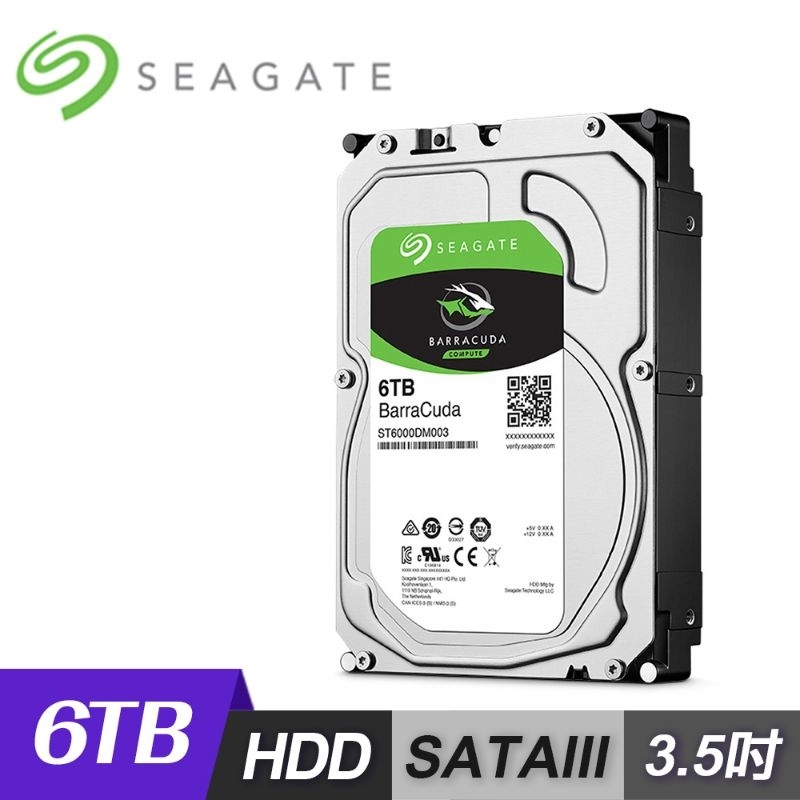 全新希捷新梭魚Seagate 6TB (ST6000DM003)/5400轉/SATA3/硬碟