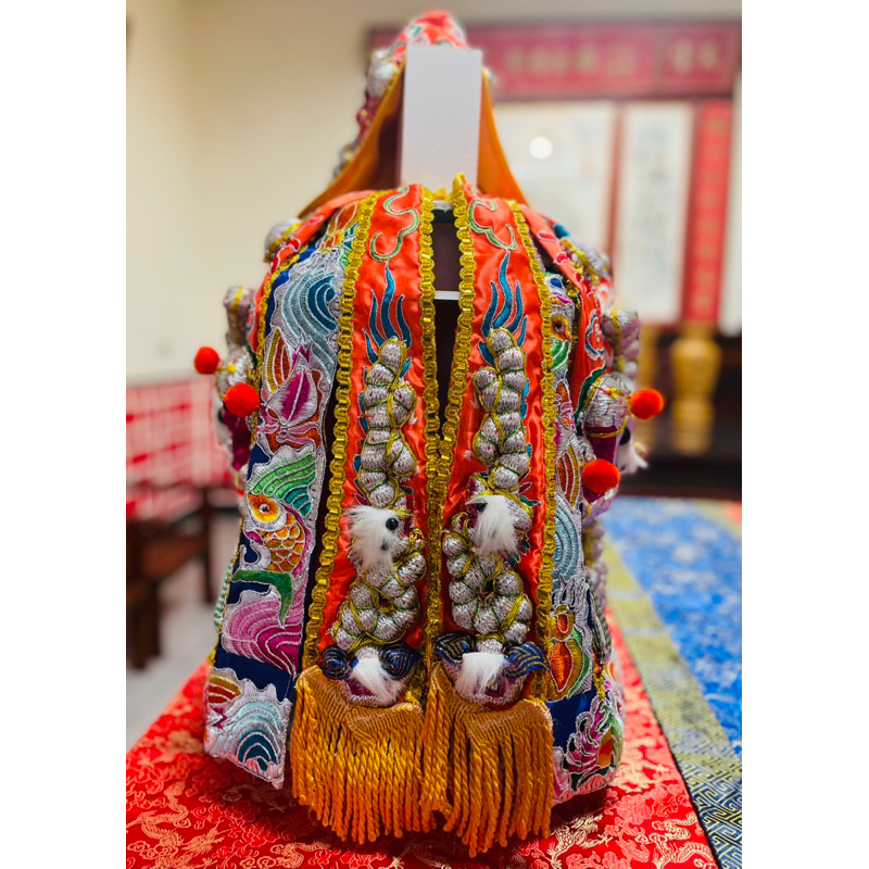 神明衣 手工細版 橘底 尺六長 適合尺三拖尺六神尊使用 | 蝦皮購物