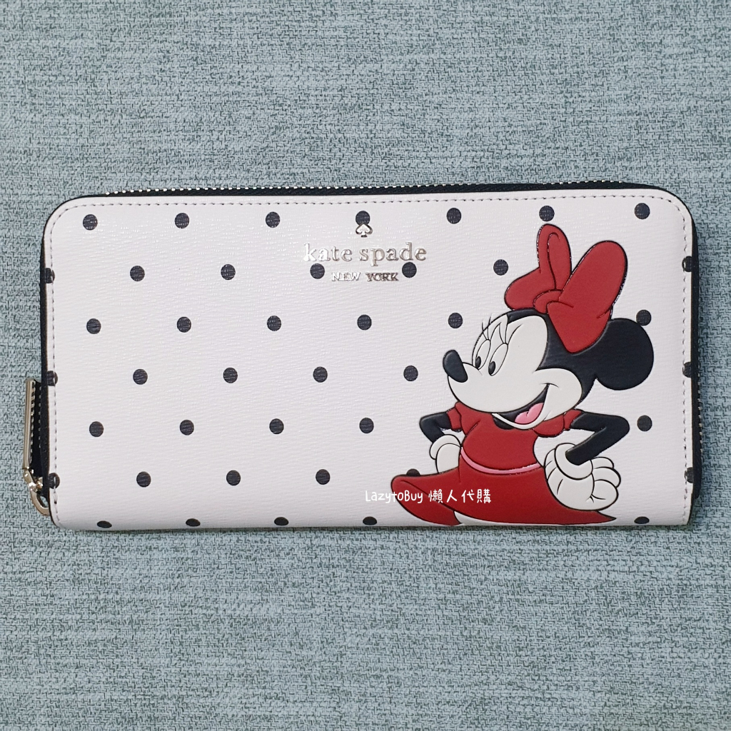 【現貨】kate Spade X Disney 米妮長夾 黑白點 Ks 迪士尼聯名 Wallet（絕版品／免運費） 蝦皮購物 8098