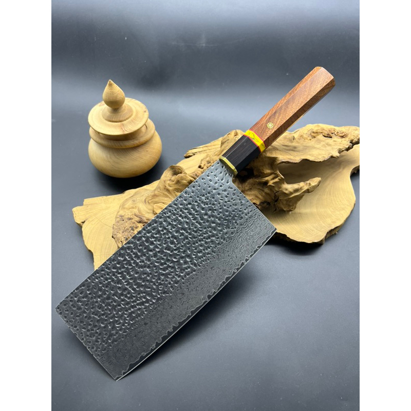 職匠 戶撒 錘紋鍛打大馬士革 文武刀 微剁切兩用《不鏽》（含黑內絨布刀夾） | 蝦皮購物