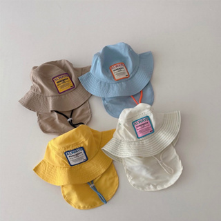 『現貨』夏季兒童遮陽帽速乾薄款防曬帽 韓國寶寶簡約護頸漁夫帽