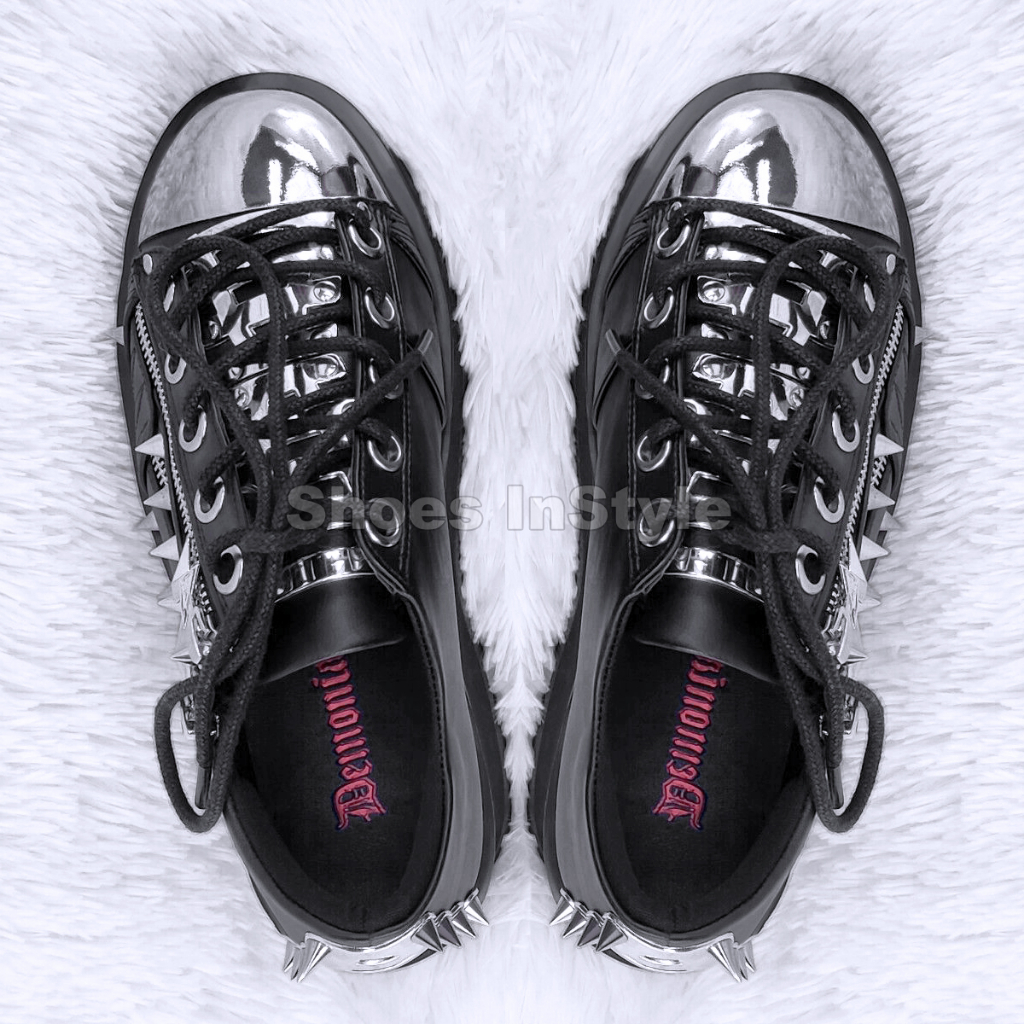 Shoes InStyle 美國DEMONIA 原廠正品骷髏鉚釘金屬鍍鉻鋼頭鞋有大尺碼