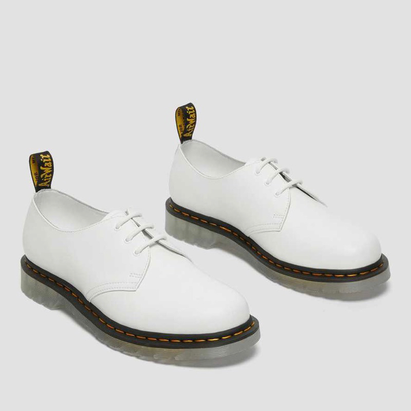 現貨UK4｜Dr.Martens 1461 ICED SMOOTH OXFORD 冰底透明底小白鞋白色馬