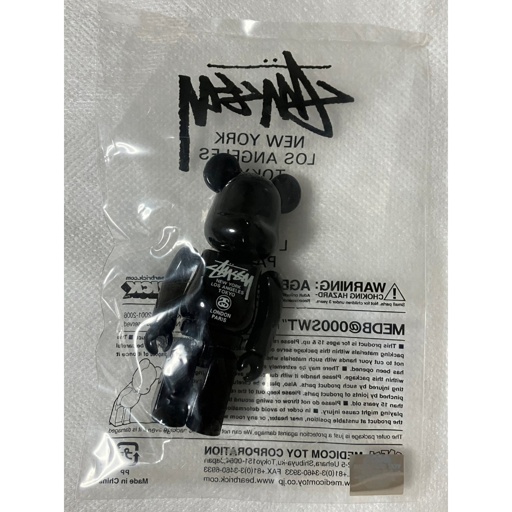 🔥現貨🔥BE@RBRICK庫柏力克熊100% STUSSY 黑未拆封| 蝦皮購物